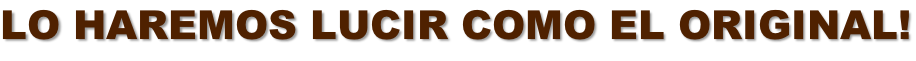 LO HAREMOS LUCIR COMO EL ORIGINAL!